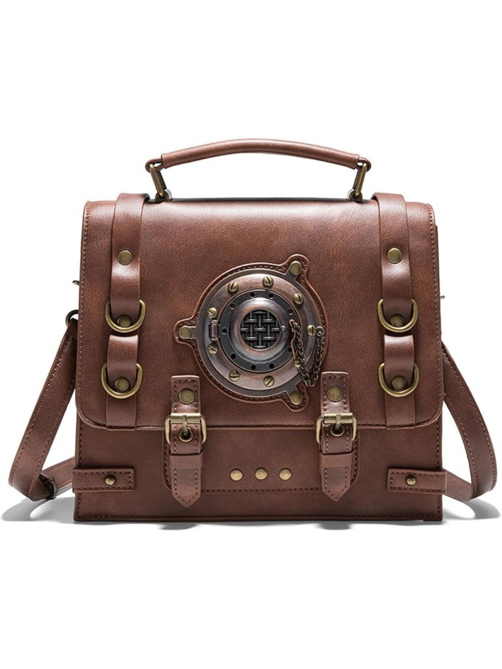 Women's 251 Brown Gothic Skull Crossbody Bag Purse Festival Shoulder Halloween